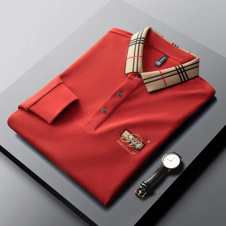 Camisa Polo De Lujo Para Hombre Con Bordado Estilo Casual Primavera Otoño Cuello Redondo Manga Larga Moda Negocios Paul - 1
