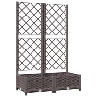 vidaXL Jardinera con enrejado PP 80x40x121,5 cm Color Gris oscuro,  Marrón,  Negro y mas - details 1