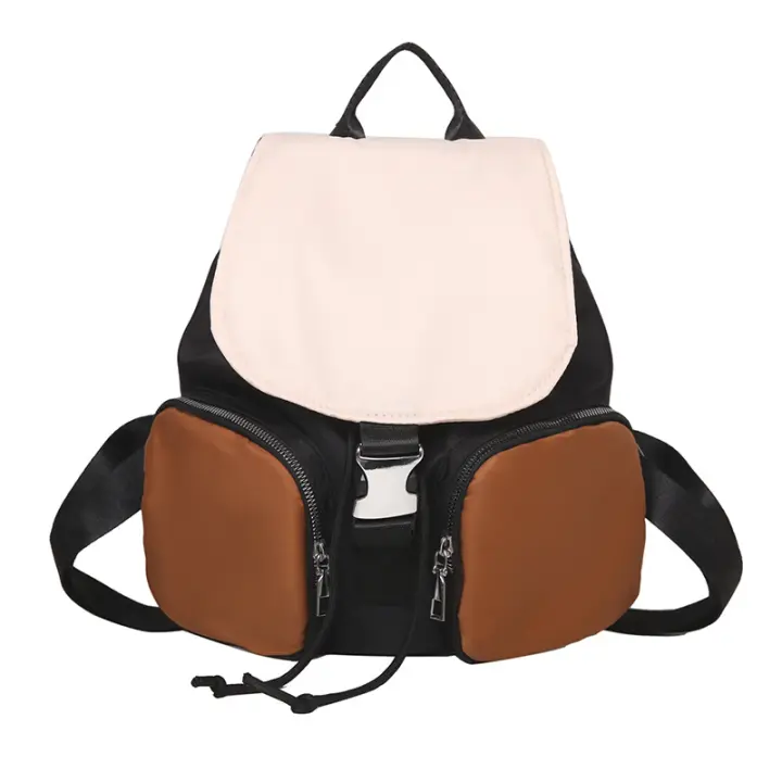 Mochila pequeña y sencilla de ocio para mujer, estilo nuevo de verano, mochila de color contrastante a la moda para estudiantes universitarios, bolso de viaje de ocio. - 1