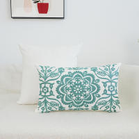 Funda De Cojín Vintage Mandala Decorativa 1pc 17.7 Pulgadas Tapa Tejida Elegante Con Cremallera Para Sofá Y Dormitorio Sin Relleno - details 1