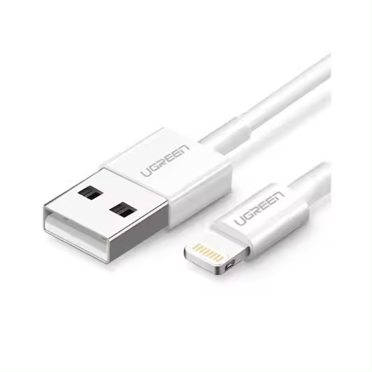 CABLE UGREEN USB-A MALE A LIGHTNING MFI 1M WHITE - 1