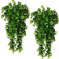 3pcs Plantas Artificiales Colgantes Eucalipto Falso Decoración De Jardín Y Habitaciones Interiores Y Exteriores Resistente Al UV Para Exposiciones Y Decoración De Oficinas - details 2