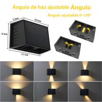 Solar Wall Sconce 3000K Luz Blanca Cálida Para Exterior Ángulo De Choque Superior E Inferior Luz Solar Para Jardín Porche Camino Garage - details 13
