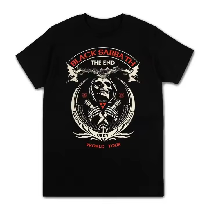 Camiseta De Rock Metálico Negra Para Hombres Y Mujeres Casual Gráfica De Manga Corta Talla Grande Unisex Protección Solar Transpirable Ligera Secado Rápido Stretchable - 1