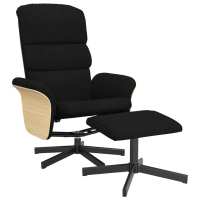 vidaXL Sillón reclinable con reposapiés tela Gris claro, Gris oscuro, Negro Sillon Dormitorio Sillon Comodos Silla Relax Sillón Sofá - details 1