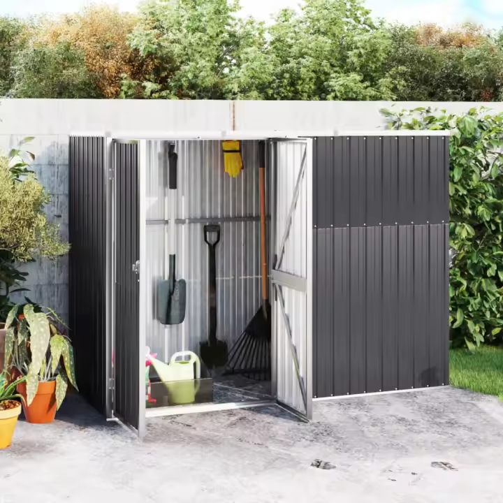 vidaXL Cobertizo de herramientas jardín acero galvanizado 225x89x161cm - 1