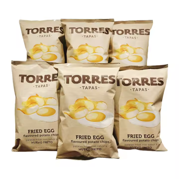 Patatas fritas sabor huevo frito TORRES. Pack 6 bolsas 125 gramos - 1