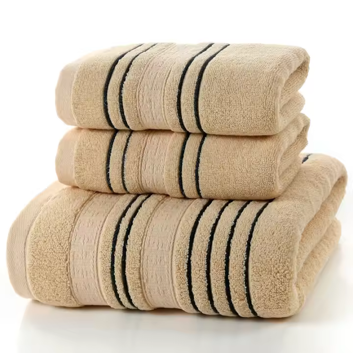 Juego De Toallas De Algodón Bordadas 3 Piezas 35x75cm 70x140cm Toallas De Baño Geométricas Para Mano Rostro Y Ducha Toallas De Baño - 1