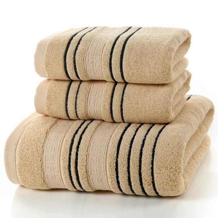 Juego De Toallas De Algodón Bordadas 3 Piezas 35x75cm 70x140cm Toallas De Baño Geométricas Para Mano Rostro Y Ducha Toallas De Baño - 1