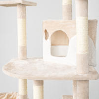 Árbol Rascador para Gatos Casa Basics TIGRA 204 cm con 2 Casetas, 3 Plataformas y 2 Nidos Basculantes - Negro/Gris/Beige - details 8