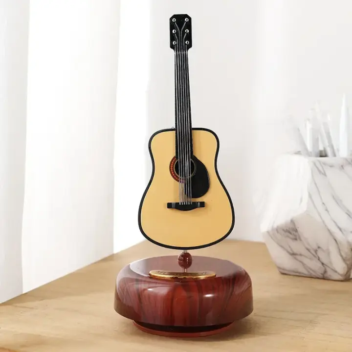Caja De Música Giratoria Con Guitarra Y Violín Regalo De Cumpleaños Para Niñas Decoración Creativa Para El Salón - 1