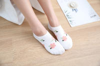 5 Pares De Calcetines De Flor Para Mujer Estilo Harajuku Kawaii Invisible No Show De Poliéster Y Acrílico Moda Coreana - details 4