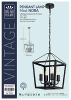 BEL AIR HOME Lámpara Colgante NORA 4xe-14 Negro 25x25x80cm - Iluminación moderna y elegante para tu hogar - details 3