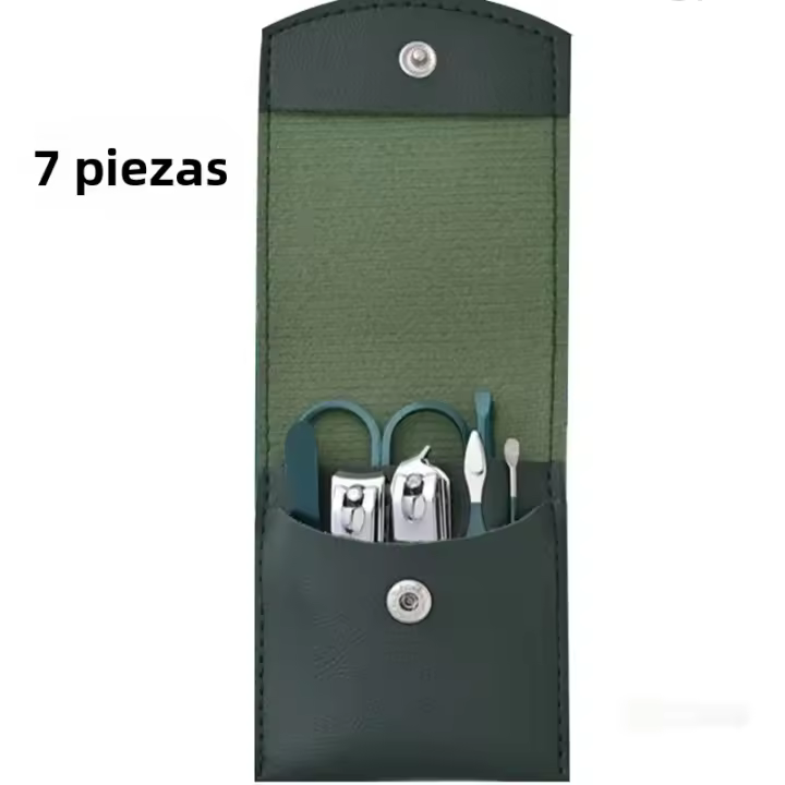 Tijeras De Uñas De Acero Inoxidable Verde Oscuro Conjunto De Herramientas De Manicura Y Pedicura Para El Hogar Kit De Viaje Incluye Tijeras De Cutícula Y Herramientas De Cuidado De Uñas - 1