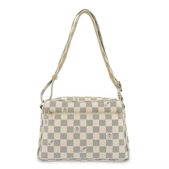 EL POTRO: BOLSO BANDOLERA MUJER DE LONA Y PIEL 2697-CHESS-BEIGE - 1