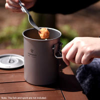 Tomshoo Olla De Titanio De 900ml Con Tapa Y Mango Plegable Cocina Portátil Para Camping Senderismo Picnic Soporte Para Arroz Y Comida Taza Y Botella - details 9