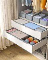 Organizador Cajones Juego de 12 Cajas de Almacenaje de Tela Para Guardar Ropa, Organizadores de Cajones No Tejidos, Calcetines, Ropa Interior, Clásico Gris - details 2
