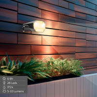 Aktive - Set de 6 balizas solares LED, luz cálida 5-10 lúmenes, 28 LEDs por unidad, autonomía hasta 8h, alcance 2m, instalación en suelo o pared, cabezal inclinable, IP24, ideal para jardín y terraza - details 2
