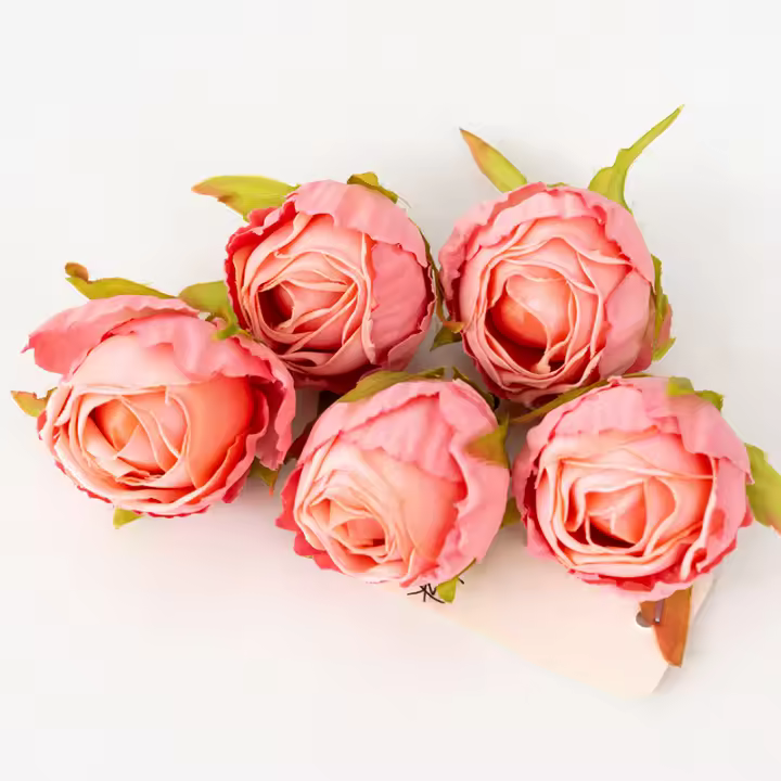 5pcs Flores Artificiales De Seda Rosa Para Boda Decoración Del Hogar Fiesta Navidad Cumpleaños Artesanía De Mesa Decoración De Eventos - 1