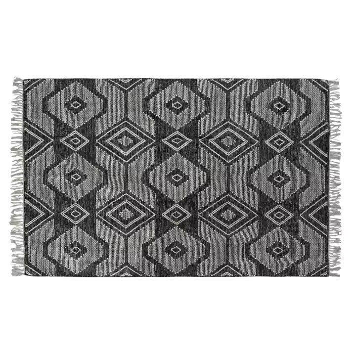 ALFOMBRA ALGODON 120X180X1 1400 GSM, FLECOS NEGRO TX184676 - 1