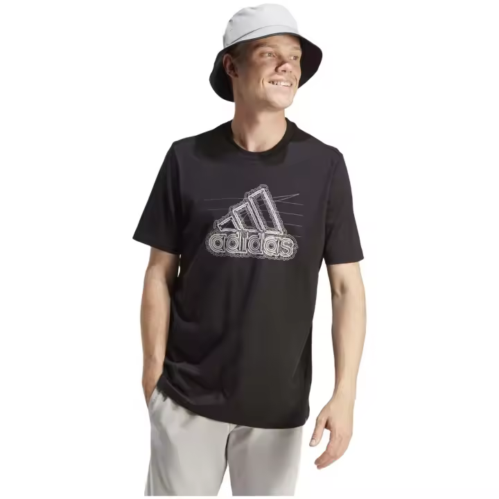 Camiseta de Manga Corta Adidas Performance Growth Badge Graphic Tee para hombre en color negro - 1