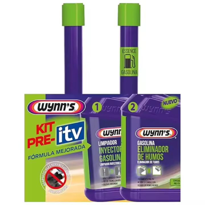 Pack de Aditivos Pre Itv de Coche Gasolina 325ml + 325ml Wynns - Limpia Inyectores y Mejora Rendimiento Motor - 1