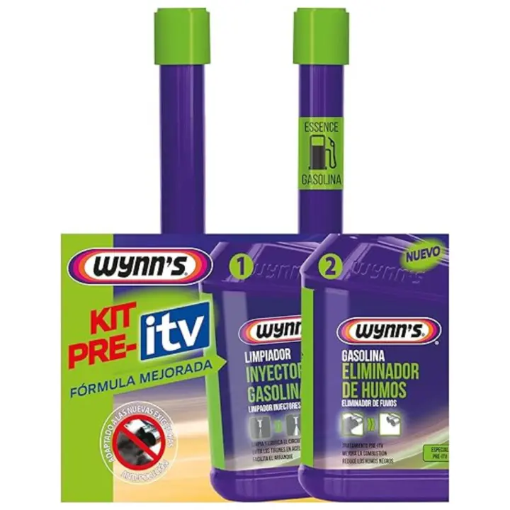 Pack de Aditivos Pre Itv de Coche Gasolina 325ml + 325ml Wynns - Limpia Inyectores y Mejora Rendimiento Motor - 1