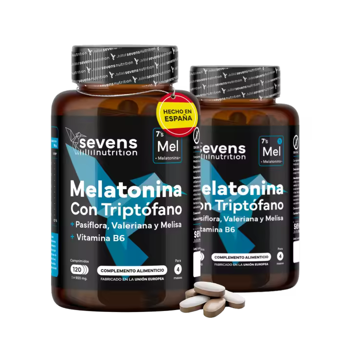 Pack 2x Melatonina Pura 1,9mg - Tecnología BICAPA - Con Triptófano, Valeriana, Pasiflora y Melisa - Fase 1 para Conciliar el Sueño y Fase 2 para un Descanso Profundo - Sevens Nutrition - 1