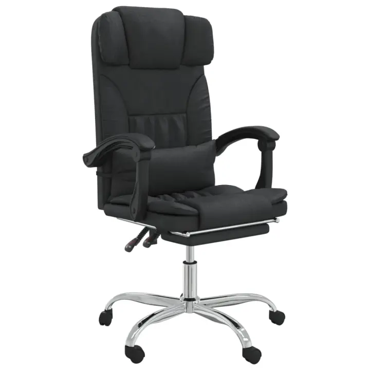 Silla de oficina reclinable masaje cuero sintético Negro - 1