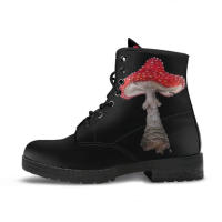 SP Botas Martin with Cordones y estampado de hongos con tendencia de Grafiti personalizadas de otoño E Invierno, BOTAS Cortas para Mujer. - details 1
