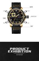 Reloj Deportivo Militar NAVIFORCE NF9236 Para Hombre Con Pantalla Dual Impermeable Resistente Al Choque Cuero Correa Estilo Casual - details 0