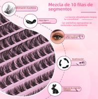 Kit de pestañas postizas de racimos: Juego de extensiones de pestañas de volumen ultra denso con aplicación de calor segmentada. - details 30