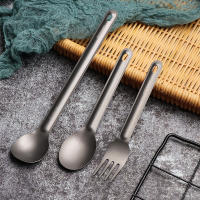 Cuchara De Titanio Portátil Para Camping Y Senderismo Con Mango Largo Accesorios De Picnic Ecológicos Utensilios De Cocina Para Al Aire Libre - details 0