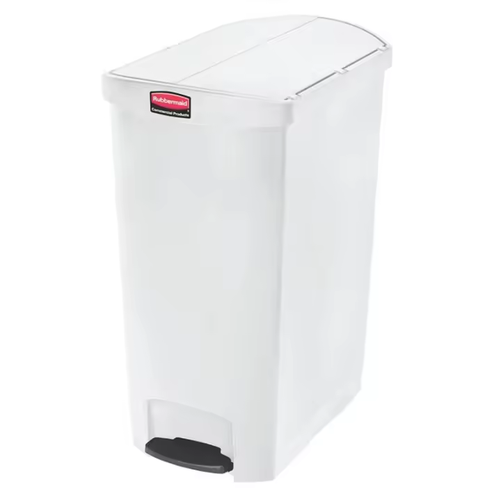 Rubbermaid Slim Jim® de pedal lateral de resina 90 l blanco - 1