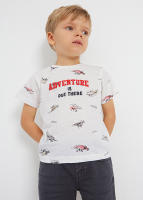 Paquete de 2 camisetas para niño de manga corta en verde, blanco y estampado crudo - Mayoral - details 7