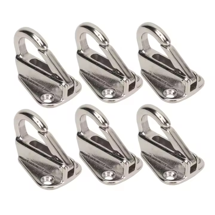 6pcs Gancho De Remolque De Acero Inoxidable Con Cierre De Resorte Fuerte Para Yate Y Marina Herramientas Náuticas Accesorios De Barco - 1
