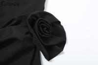 Vestido Mini De Mujer Nibber Floral Sin Mangas Cruzado Irregular Sin Cuello Elegante Para Fiesta De Cumpleaños Y Vestidos Sólidos De Corte Ajustado - details 9