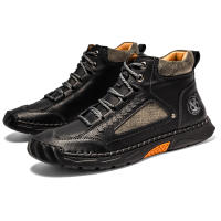 Botas De Tobillo Clásicas Vintage Para Hombre De Cuero Genuino Suave Y Amigable Con La Piel FLYLAND Botines Casuales Hechos a Mano - details 11