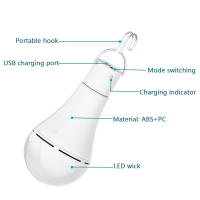 Lámpara Solar LED Impermeable Para Exteriores Cargada Por USB Luz De Emergencia Colgante Potente Para Interior Casa - details 1