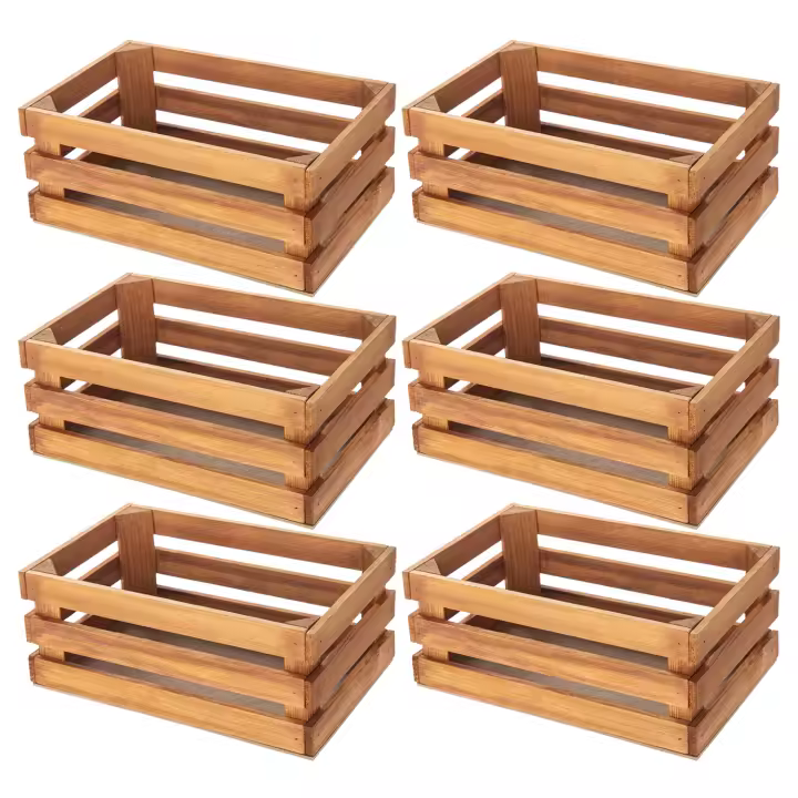 CM - Cajas Decorativas de Madera Tintada. Tamaño: 23,5x15x9,5 cm. Packs a Elegir de 3 y 6 Cajitas. Para Guardar Objetos o como Adorno y Diseño del Hogar o Jardín - 1