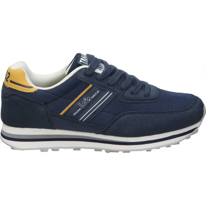 LOIS | Zapatillas Lois para Hombre – Deportiva Baja en Color Azul Marino con Detalles en Amarillo – Sneakers con Cordones – Estilo Casual – Versátiles – Combinables y Cómodas – Modelo 64244 - 1