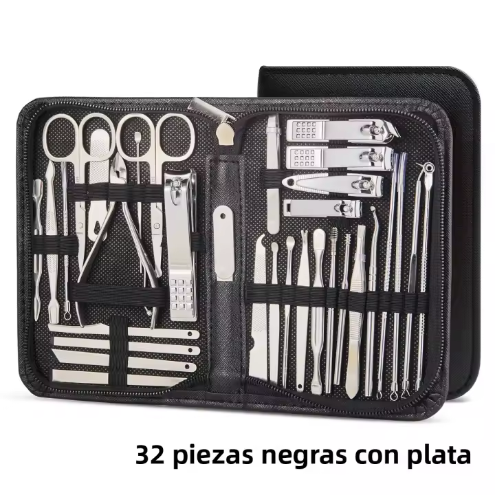 Set De Manicura Y Pedicura Profesional 7/32 Piezas Herramientas De Aseo Incluye Cuidado De Uñas Y Plumas Faciales Para Dedos Y Pies - 1