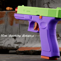 Pistola De Juguete Automática G17 Versión Láser Con Ejection De Caja Doble Bala Suave Película Plástica ABS Para Niños CS Armas - details 4