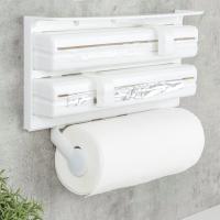 X-Dispensador de Pared 3 en 1 para Cocina – Soporte Portarrollos Blanco con Cortador de Film, Papel Aluminio y Papel Cocina, Dispensador ABS Multifuncional para Organizar y Ahorrar Espacio - details 3
