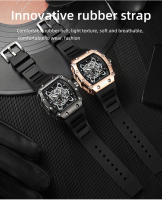 Reloj Deportivo De Cuarzo Para Hombres Con Grande Dial Impermeable Y Manos Luminosas Reloj Cuadrado De Silicona Para Actividades Al Aire Libre - details 8
