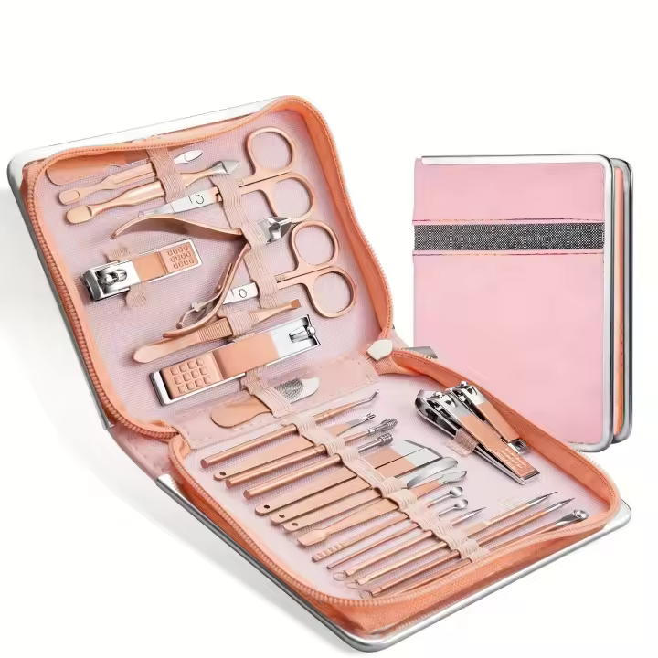 Juego De Tijeras Para Uñas Profesional Con Estuche Portátil Para Viaje Incluye Tijeras De Cutícula Y Herramientas De Manicura Y Pedicura - 1