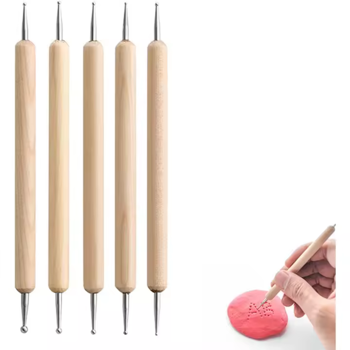 Kit de 5 Plumas de Arte de Uñas Herramientas de Doble Punta de Uñas Double Head Pinceles Nail Art Nail Dot para DIY Diseño de Uñas - 1