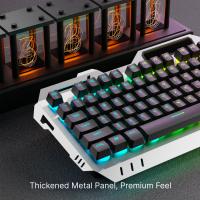 Teclado De Juego Inalámbrico EWEADN 2.4GHz Con Cable USB Silencioso Para Oficina 104 Teclas Retroiluminación LED Con Botón Multimedia Para Laptop/PCs/Hogar - details 4