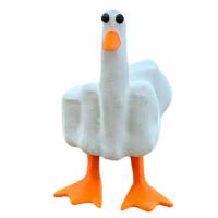 Estatua De Resina Creativa Y Divertida De Pato Pequeño Con Dedo Del Middle Decoración De Escritorio Para El Hogar Y Jardín Regalo Único - details 5