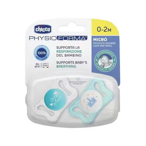 Chicco Chupete Physio Micro Luminoso Silicona 0-2m 2ud - 1